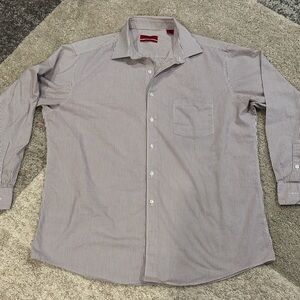 Alfani Mens Striped Dress Shirt XL Easy Care Stretch Cotton